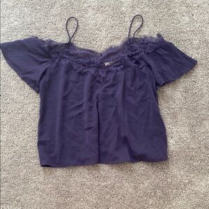 Miami Purple Ruffled Crop Camisole